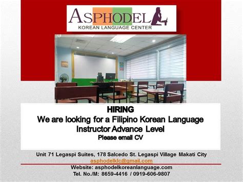 Korean Language Instructor Hiring Philippines