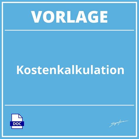 Kostenkalkulation