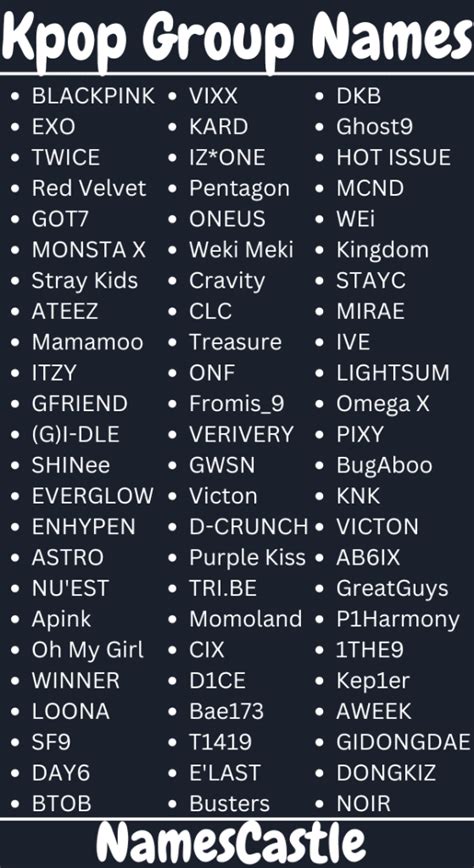 Kpop Group Name