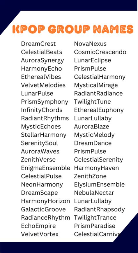 Kpop Group Name Ideas