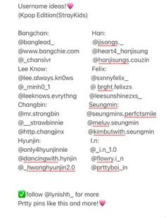 Kpop Snapchat Usernames