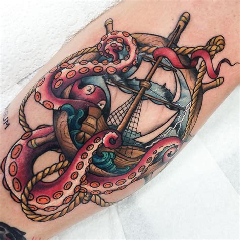 My completed Kraken thigh piece done by Chris Ludgate