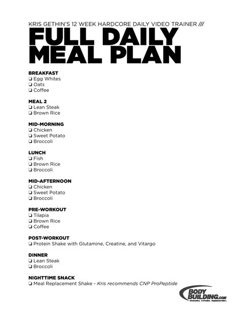 Kris Gethin 12 Week Diet