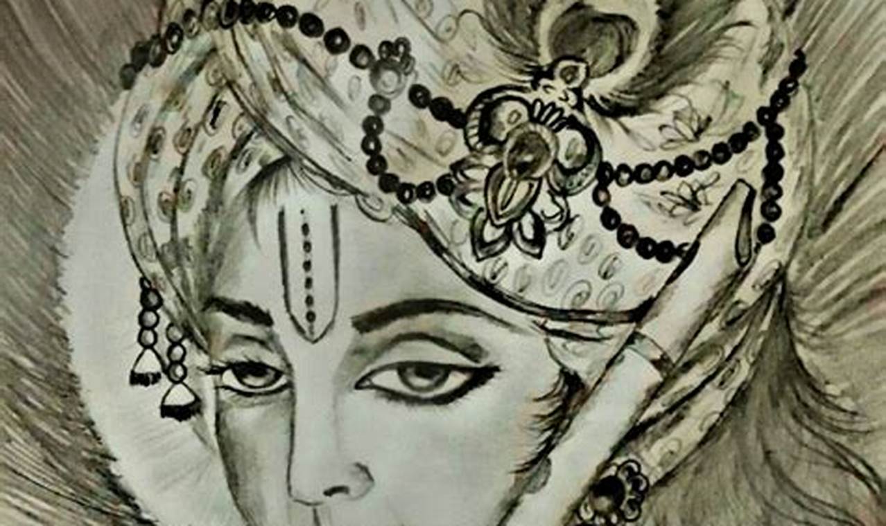 Krishna Sketch Drawing: A Journey into Divinity