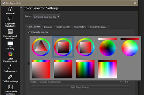 Image of Krita's color management system