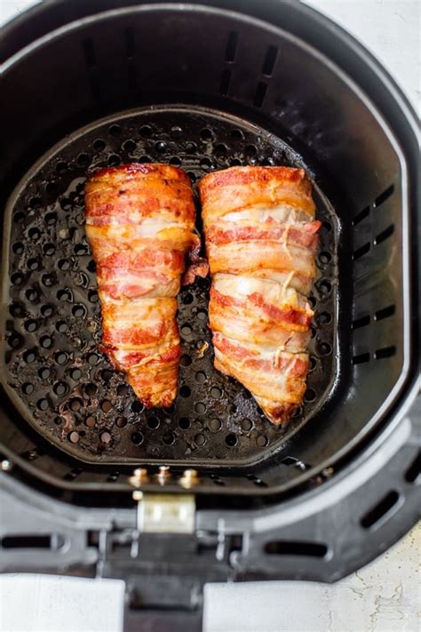 Kroger bacon-wrapped filet cooked in an air fryer