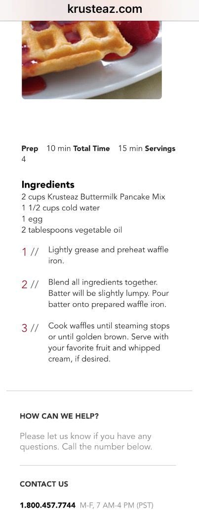 Krusteaz Mix Waffle Recipe