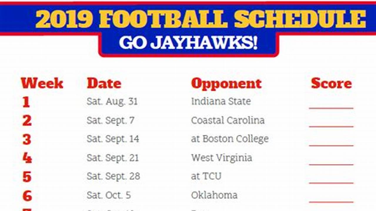 Ku Spring 2024 Schedule