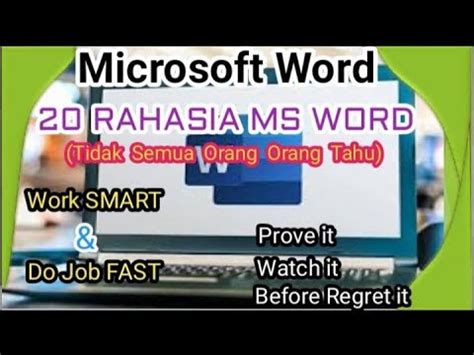 Kuasai Word: Tips & Trik Cepat!