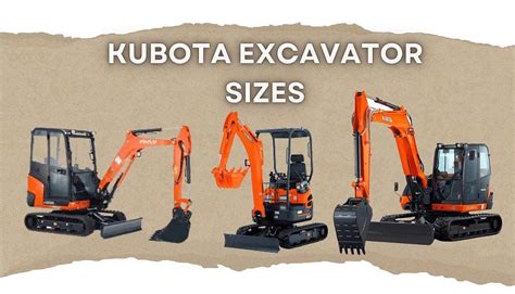 Kubota Excavator Sizes Chart