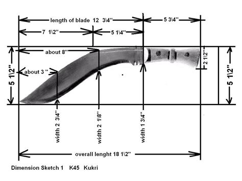 Kukri Knife Dimensions