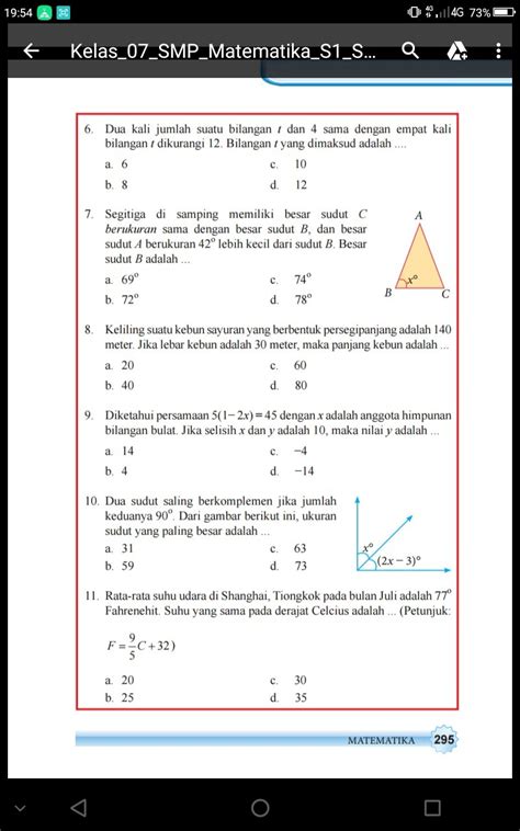 Kunci Jawaban Matematika Kelas 7 Halaman 231