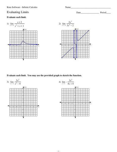 Kuta Software - Infinite Calculus Evaluating Limits Worksheet Answers