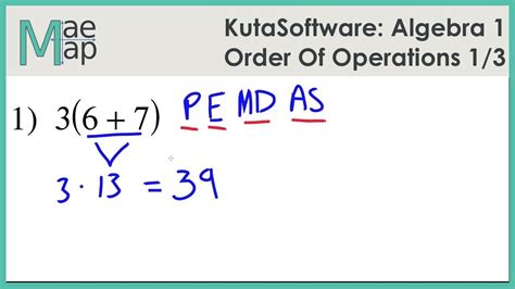 KutaSoftware: Algebra 1- Order of Operations Part 1 - YouTube