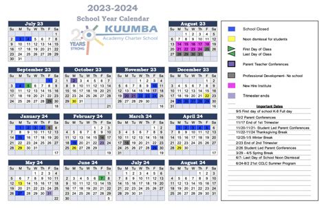 Kuumba Academy Calendar