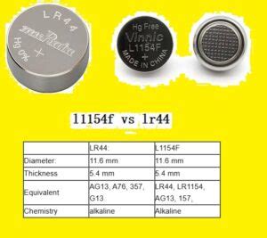 L1154f Battery Equivalent Chart