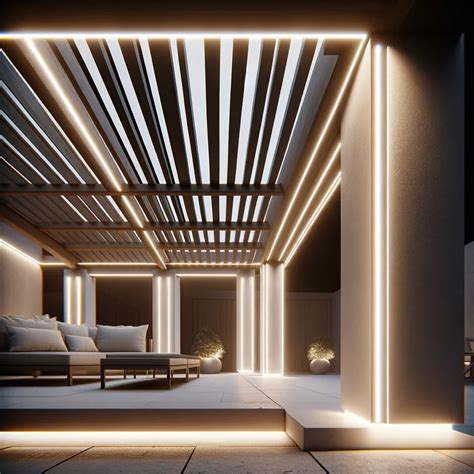 LED strip lighting pergola