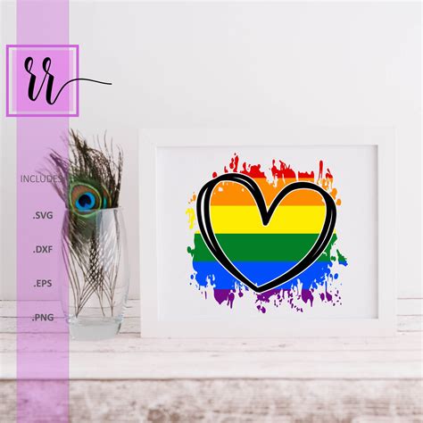 Download LGBT Cut Files, Gay Pride Heart For Crafts