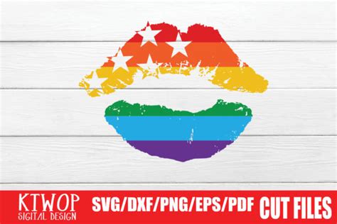 Download LGBT Cut Files, Gay Pride Lips DXF Files