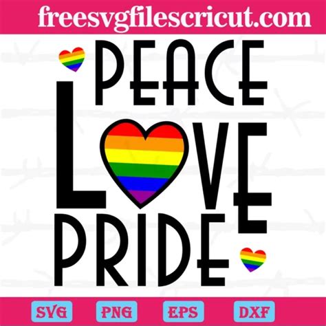 Download LGBT Cut Files, Gay Pride Peace For Crafts