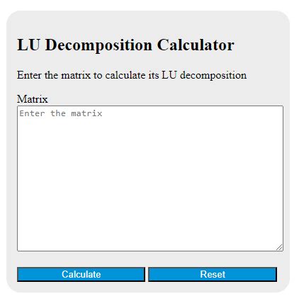 LU Decomposition Calculator