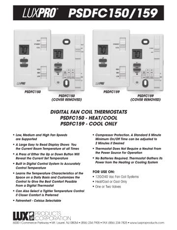 Lux-Products-PSDFC150-Thermostat-User-Manual
