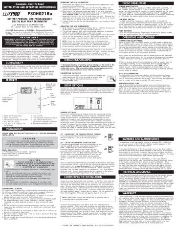 Lux-Products-PSDH021Ba-Thermostat-User-Manual