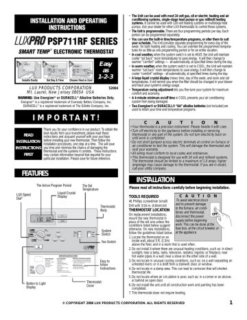 Lux-Products-PSP711RF-Thermostat-User-Manual