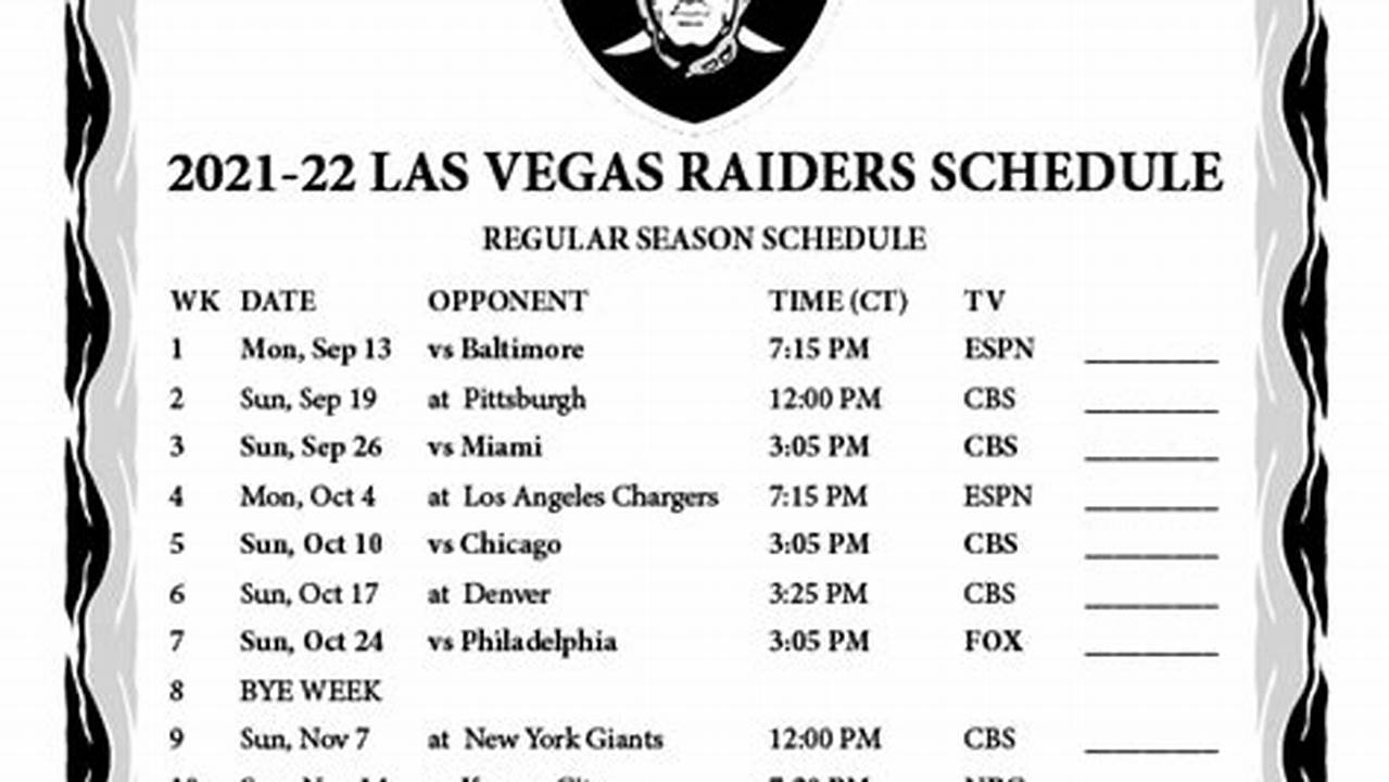 La Raiders Schedule 2024