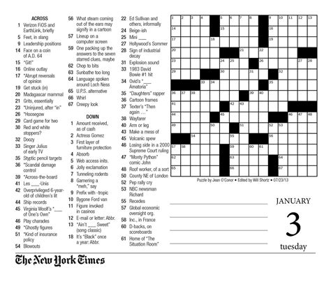 La Times Crossword Puzzles Printable