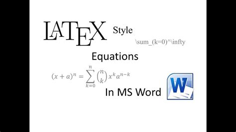 LaTeX Equations in Word