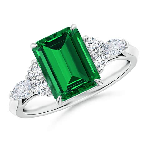 Lab Emerald Engagement Rings