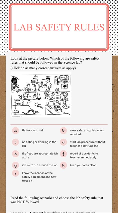 Lab Safety Rules Worksheet