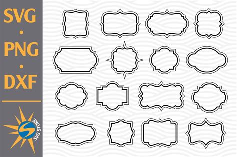 Label Frame SVG, PNG, DXF Digital Files Include