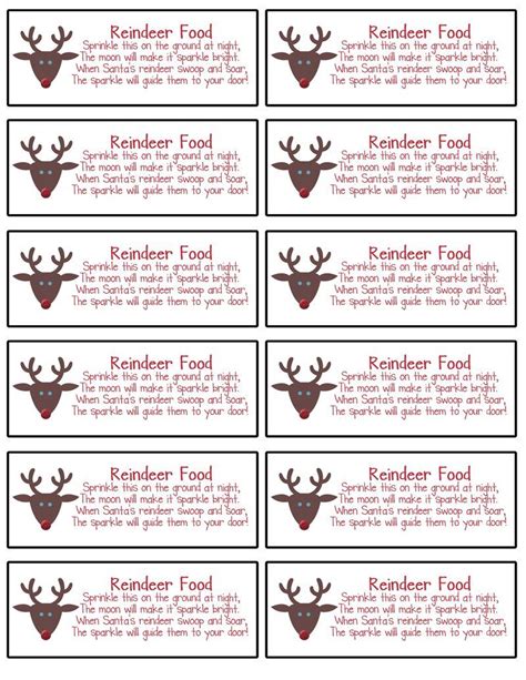 Labels Free Free Printable Reindeer Food Recipe Printable Tag Poem