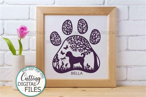 Download Labradoodle Paw Dog Sign Svg Dxf Cut... Silhouette For Crafts
