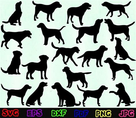 Download Labrador SVG Cut Files, Labrador Bundle Silhouette DXF Files