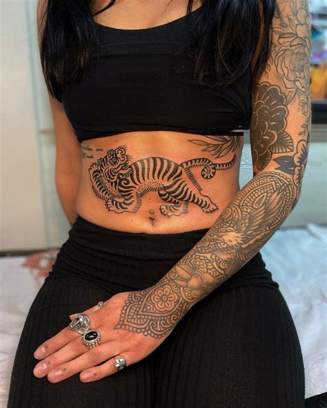 Ladies Stomach Tattoos