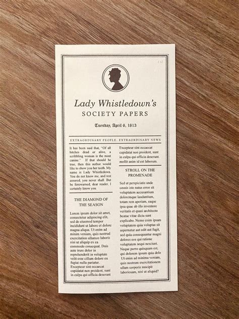 Lady Whistledown Letters Template