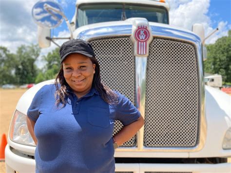 Lady trucker facing a storm