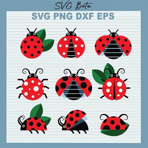 Download Ladybug Design Bundle Cricut SVG DXF Files