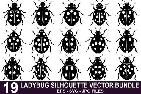 Download Ladybug Design Bundle Silhouette For Crafts