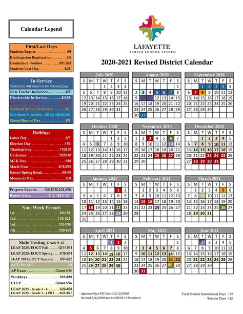 Lafayette Academic Calendar