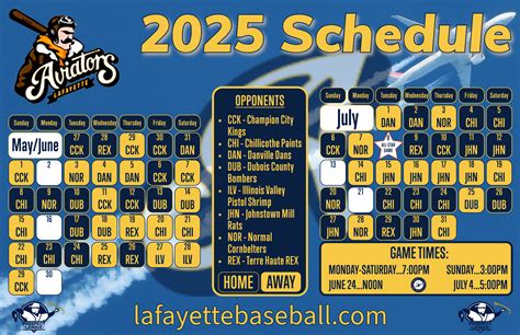 Lafayette Schedule