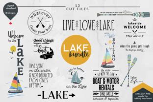 Download Lake Bundle SVG Cut Files Summer, Fish Files