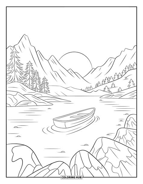 Lake Coloring Page