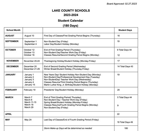 Lake County Calendar