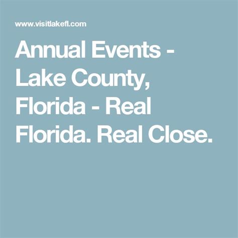 Lake County Events Calendar Fl