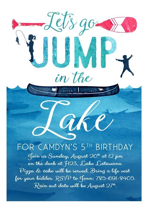 Lake Party Invitation Templates Free