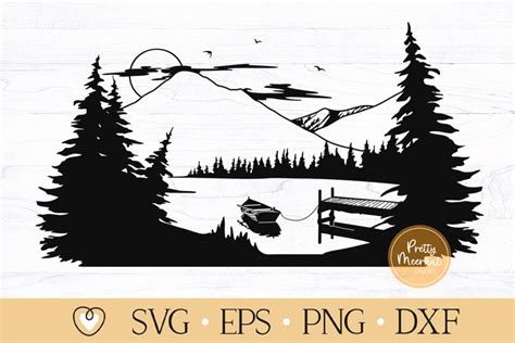 Create Beautiful Lake Scenery with Lake Scene SVG Vector Graphics